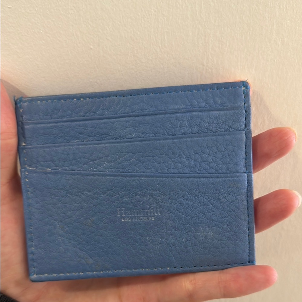 Blue Leather Card Holder